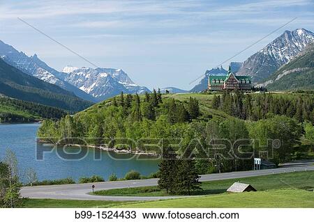 PRINCE OF WALES HOTEL WATERTON LAKES NATIONAL PARK ALBERTA CANADA View Large Photo Image Stock Image - PRINCE OF WALES HOTEL WATERTON LAKES NATIONAL PARK ALBERTA CANADA. Fotosearch