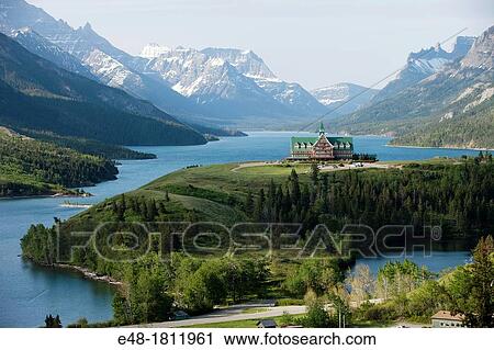 PRINCE OF WALES HOTEL WATERTON LAKES NATIONAL PARK ALBERTA CANADA View Large Photo Image Stock Image - PRINCE OF WALES HOTEL WATERTON LAKES NATIONAL PARK ALBERTA CANADA. Fotosearch