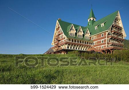PRINCE OF WALES HOTEL WATERTON LAKES NATIONAL PARK ALBERTA CANADA View Large Photo Image Stock Photo - PRINCE OF WALES HOTEL WATERTON LAKES NATIONAL PARK ALBERTA CANADA. Fotosearch