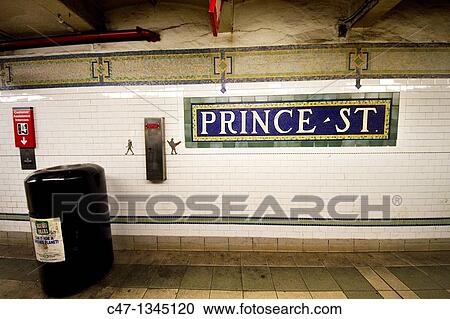 Stock Image - Prince Street subway station, New York City. Fotosearch
