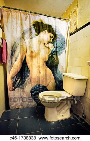 Stock Photo - Private Restaurant toilet, Santa Clara, Cuba.. Fotosearch