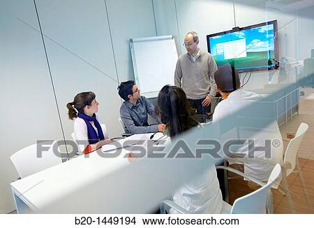 Picture - Project conclusion meeting, meeting room, smart systems for transportation and engineering, Vicomtech-IK4 Visual Interaction and Communication Technologies Centre. Fotosearch