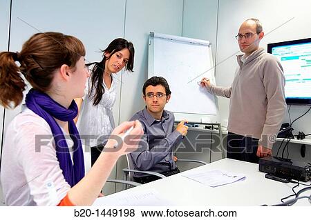 Stock Photo - Project conclusion meeting, meeting room, smart systems for transportation and engineering, Vicomtech-IK4 Visual Interaction and Communication Technologies Centre. Fotosearch