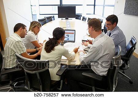 Stock Photo - Project managers meeting, Fatronik-Tecnalia, Research and Technology Center, Donostia, Basque Country, Spain. Fotosearch