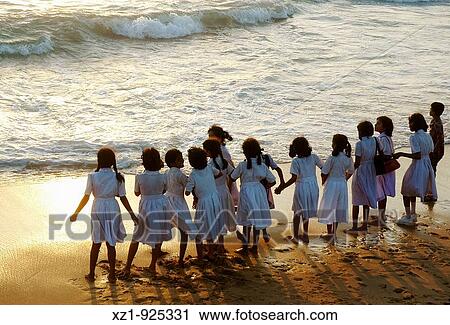 Stock Image - Promenade next to the Indian Ocean, Galle, Sri Lanka. Fotosearch