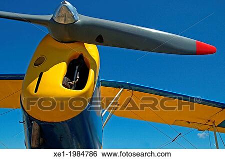 Stock Photograph - propeller, small plane, airfield, Odena, Catalonia, Spain. Fotosearch
