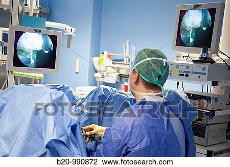 Stock Image - Prostate surgery, bipolar TURP (transurethral resection of the prostate), urology. Hospital Policlinica Gipuzkoa, San Sebastian, Donostia, Euskadi, Spain. Fotosearch