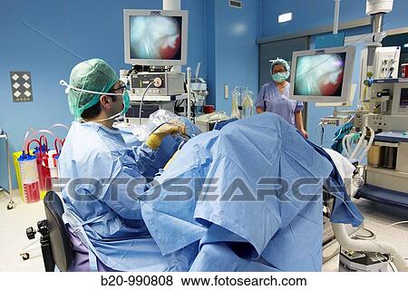 Stock Photo - Prostate surgery, bipolar TURP (transurethral resection of the prostate), urology. Hospital Policlinica Gipuzkoa, San Sebastian, Donostia, Euskadi, Spain. Fotosearch