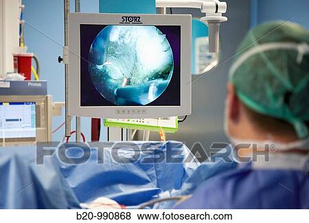 Stock Photo - Prostate surgery, bipolar TURP (transurethral resection of the prostate), urology. Hospital Policlinica Gipuzkoa, San Sebastian, Donostia, Euskadi, Spain. Fotosearch