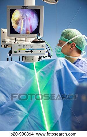 Prostate surgery using a green laser, urology. Hospital Policlinica Gipuzkoa, San Sebastian, Donostia, Euskadi, Spain View Large Photo Image Picture - Prostate surgery using a green laser, urology. Hospital Policlinica Gipuzkoa, San Sebastian, Donostia, Euskadi, Spain. Fotosearch