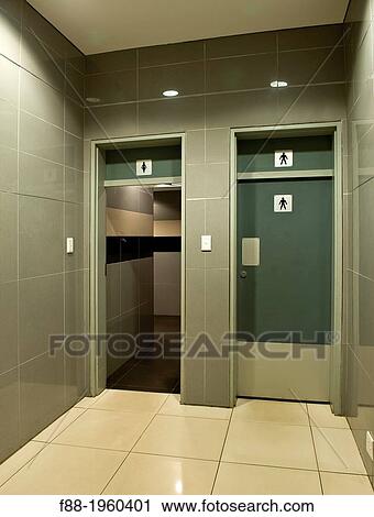 Stock Image - public bathrooms, Mall, Alberton, South Africa. Fotosearch