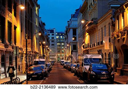 Stock Photo - Public lighting, Rue de La Baume, Paris 8, France.. Fotosearch