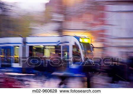 Public transport in Amsterdam, Netherlands, Europe View Large Photo Image Stock Photo - Public transport in Amsterdam, Netherlands, Europe. Fotosearch