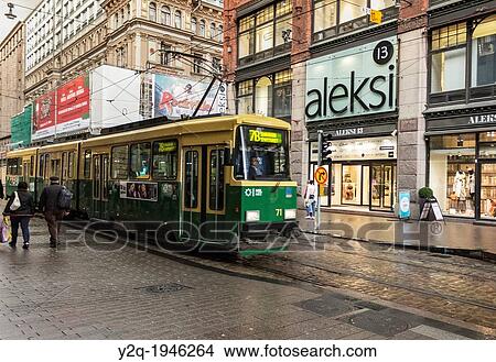 Public Transportation, tramway Helsinki, Finland. View Large Photo Image Picture - Public Transportation, tramway Helsinki, Finland.. Fotosearch