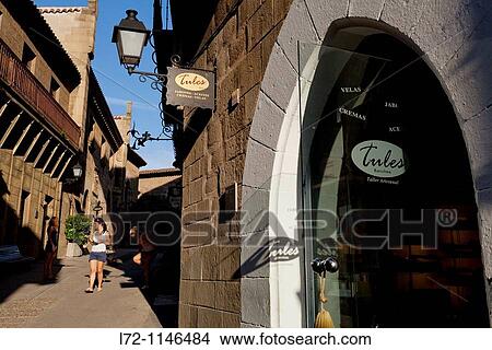 Pueblo Espaol, Poble espanyol, Montjuic, Barcelona. View Large Photo Image Picture - Pueblo Espaol, Poble espanyol, Montjuic, Barcelona.. Fotosearch