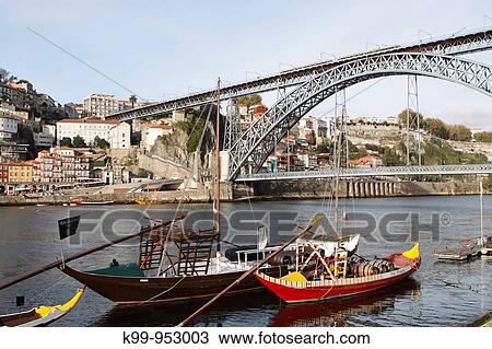 Puente Luis I, S. XIX, Oporto - Portugal. View Large Photo Image Stock Image - Puente Luis I, S. XIX, Oporto - Portugal.. Fotosearch