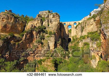 Puente Nuevo (new bridge) on? tajo? gorge, Ronda. Malaga province, Andalusia, Spain View Large Photo Image Stock Image - Puente Nuevo (new bridge) on? tajo? gorge, Ronda. Malaga province, Andalusia, Spain. Fotosearch