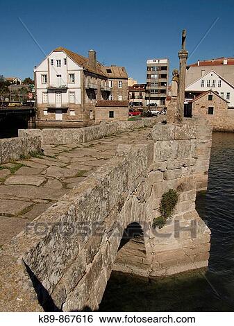 Stock Photograph - Puente romBnico de Ramallosa. NigrBn. Galicia. Espaa.. Fotosearch