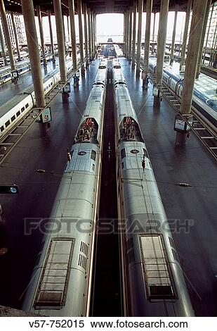Stock Photography - Puerta de Atocha railway station, view from above, Madrid, Spain. Fotosearch