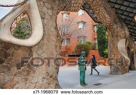 Stock Photo - Puerta de la Finca Miralles, by Antoni Gaudii, in Passeig de Manuel Girona 55, Barcelona. Catalonia. Spain.. Fotosearch