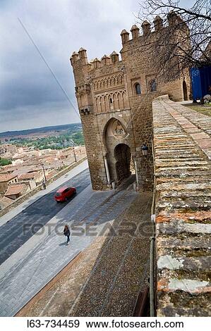 Puerta del Sol mudejar town gate (14th century), Toledo. Castilla-La Mancha, Spain View Large Photo Image Stock Photo - Puerta del Sol mudejar town gate (14th century), Toledo. Castilla-La Mancha, Spain. Fotosearch