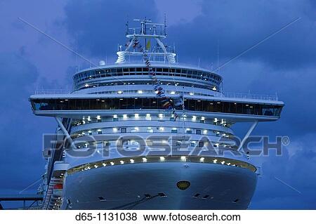 Puerto Rico, San Juan, Port of San Juan, cruiseship at dawn. View Large Photo Image Stock Photo - Puerto Rico, San Juan, Port of San Juan, cruiseship at dawn.. Fotosearch