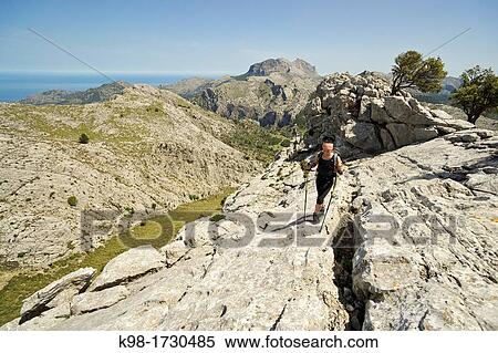 Stock Photography - Puig Des Jou, 1052 mts Bunyola Balearic Islands Mallorca Spain. Fotosearch