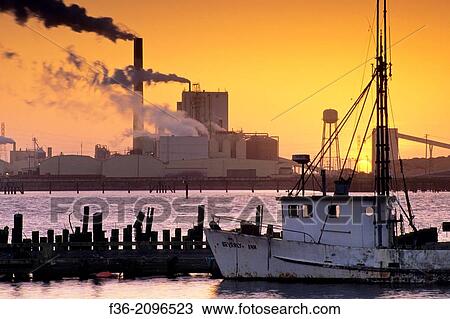 Pulp Mill at Sunset, Humboldt Bay, near Eureka / Samoa Humboldt County, CALIFORNIA. View Large Photo Image Stock Image - Pulp Mill at Sunset, Humboldt Bay, near Eureka / Samoa Humboldt County, CALIFORNIA.. Fotosearch