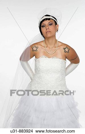 Punk Bride in her late 20s in a studio setting View Large Photo Image Picture - Punk Bride in her late 20s in a studio setting. Fotosearch