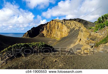 Stock Image - Punta dos Capelinhos, volcanic eruption destroyed by 1957, Faial Island, Atlantic Ocean, Azores Islands, Portugal. Fotosearch