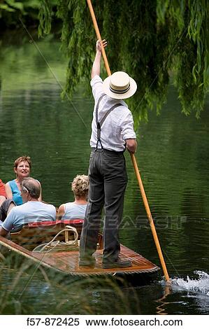 Punting on the River Avon in Christchurch, South Island, New Zealand View Large Photo Image Stock Photography - Punting on the River Avon in Christchurch, South Island, New Zealand. Fotosearch