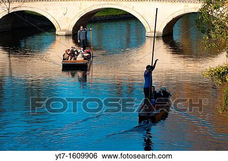 Punting silhouette on river Cam, Cambridge England View Large Photo Image Stock Photograph - Punting silhouette on river Cam, Cambridge England. Fotosearch