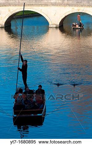 Punting silhouette on river Cam, Cambridge England View Large Photo Image Stock Photography - Punting silhouette on river Cam, Cambridge England. Fotosearch