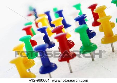 Stock Image - Push pins. Fotosearch