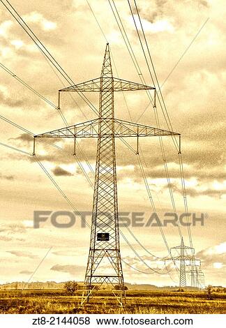 Pylon, Le? n province, Castilla-Leon, Spain View Large Photo Image Stock Photo - Pylon, Le? n province, Castilla-Leon, Spain. Fotosearch