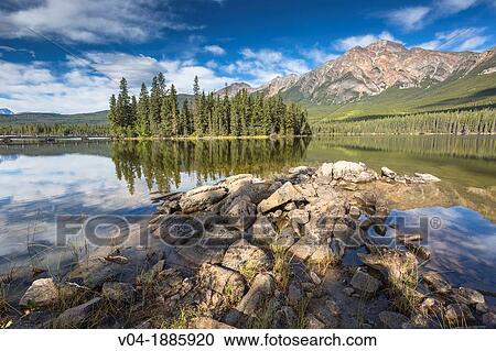 Pyramid Lake and Pyramid Mountain in the Jasper National Park, Alberta, Canada View Large Photo Image Stock Image - Pyramid Lake and Pyramid Mountain in the Jasper National Park, Alberta, Canada. Fotosearch