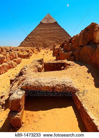 Stock Image - Pyramid of Khafre. Giza. Cairo. Egypt. Fotosearch