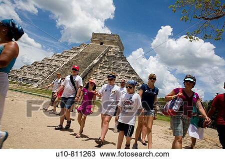 Pyramid of Kukulkan and Temple of the Warriors, Chichen Itza Archaeological Site, Chichen Itza, Yucatan State, Mexico View Large Photo Image Stock Image - Pyramid of Kukulkan and Temple of the Warriors, Chichen Itza Archaeological Site, Chichen Itza, Yucatan State, Mexico. Fotosearch