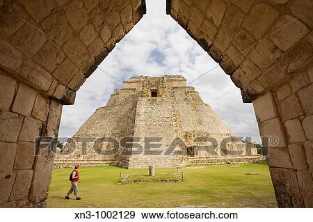 Pyramid of the Magician. Maya archeological site Uxmal. Yucatan. Mexico. View Large Photo Image Stock Photo - Pyramid of the Magician. Maya archeological site Uxmal. Yucatan. Mexico.. Fotosearch