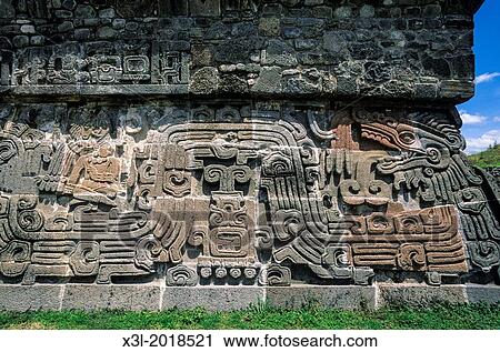 Pyramid of the Plumed Serpent. Quetzalcoatl. Xochicalco. Mexico View Large Photo Image Stock Image - Pyramid of the Plumed Serpent. Quetzalcoatl. Xochicalco. Mexico. Fotosearch