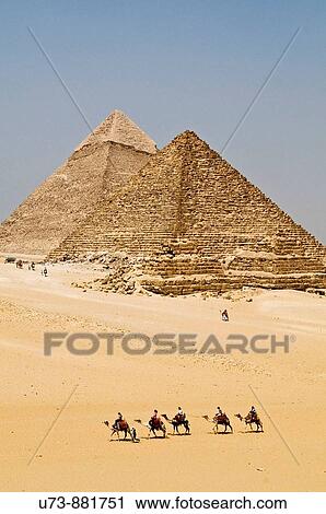 Stock Image - Pyramids of Giza, Egypt. Fotosearch