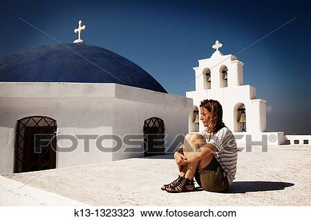 Pyrgos Santorini Cyclades Islands Greece View Large Photo Image Stock Image - Pyrgos Santorini Cyclades Islands Greece. Fotosearch