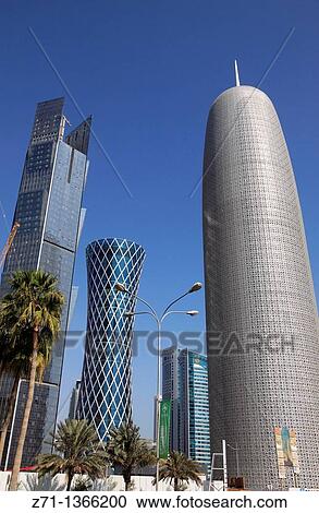 Qatar, Doha, skyscrapers, View Large Photo Image Stock Image - Qatar, Doha, skyscrapers,. Fotosearch