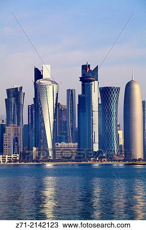 Stock Image - Qatar, Doha, West Bay, business district, skyline,.. Fotosearch