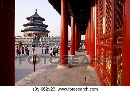 Stock Image - Qinian Hall (Hall of Prayer for good harvest) of Temple of Heaven. Beijing. China. Fotosearch