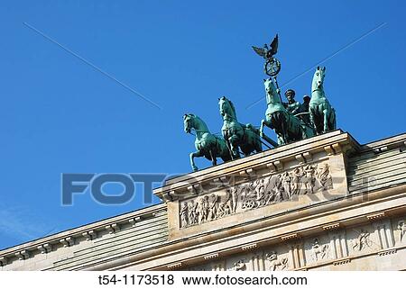 Stock Photo - Quadriga at the Brandenburg Gate in Berlin. Fotosearch