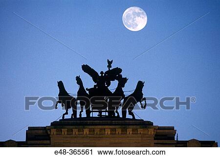 Stock Image - Quadriga, detail of Monument to Vittorio Emanuele II in Venezia Square. Rome. Italy. Fotosearch
