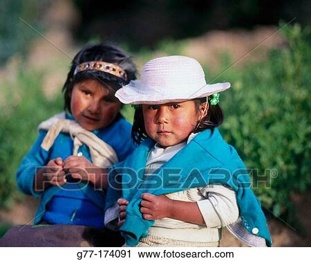 Quechua indian litlle girls. Titicaca Lake. Peru View Large Photo Image Stock Image - Quechua indian litlle girls. Titicaca Lake. Peru. Fotosearch