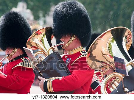 Queens guards band during the? Changing of the guard?, London View Large Photo Image Picture - Queens guards band during the? Changing of the guard?, London. Fotosearch