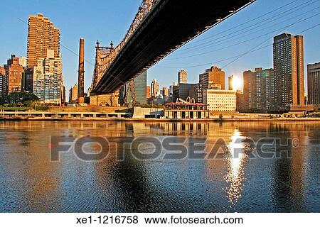 Queensboro Bridge, East River, Manhattan, New York, USA View Large Photo Image Stock Photo - Queensboro Bridge, East River, Manhattan, New York, USA. Fotosearch